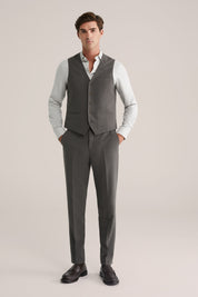 Colete Regular Fit Alfaiataria Masculino - Cinza escuro