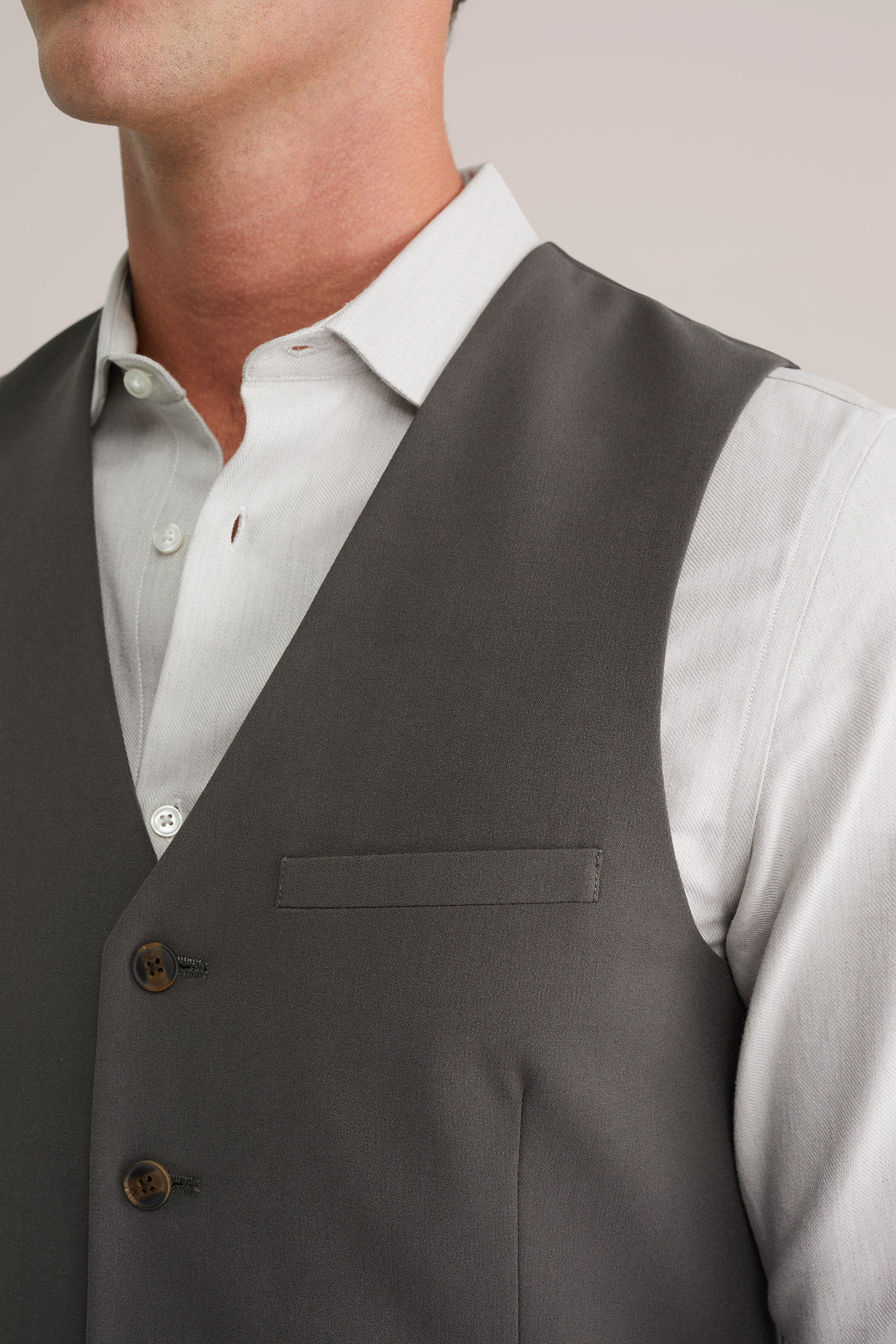 Colete Regular Fit Alfaiataria Masculino - Cinza escuro