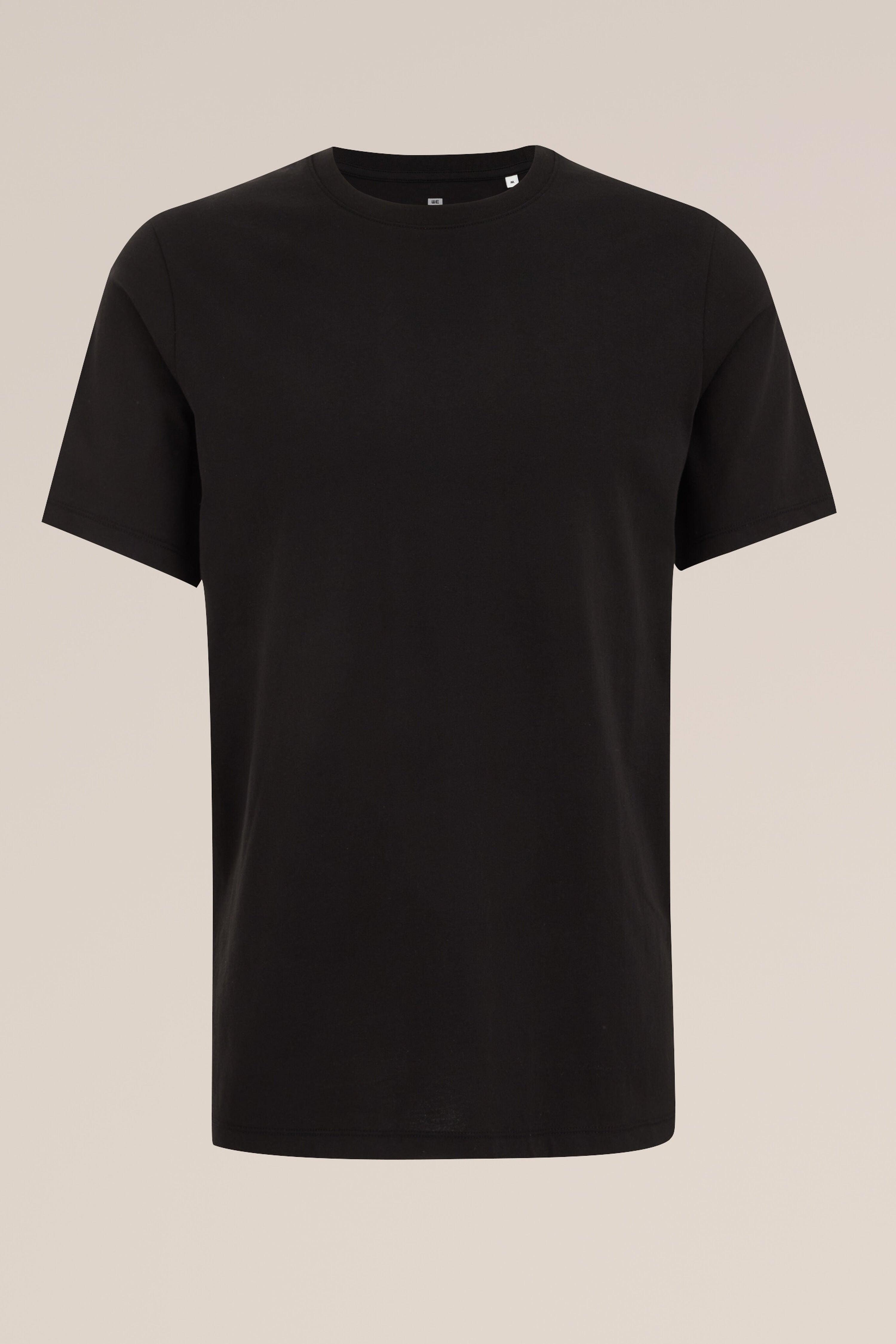 Camiseta Básica de Corte Regular - Preto