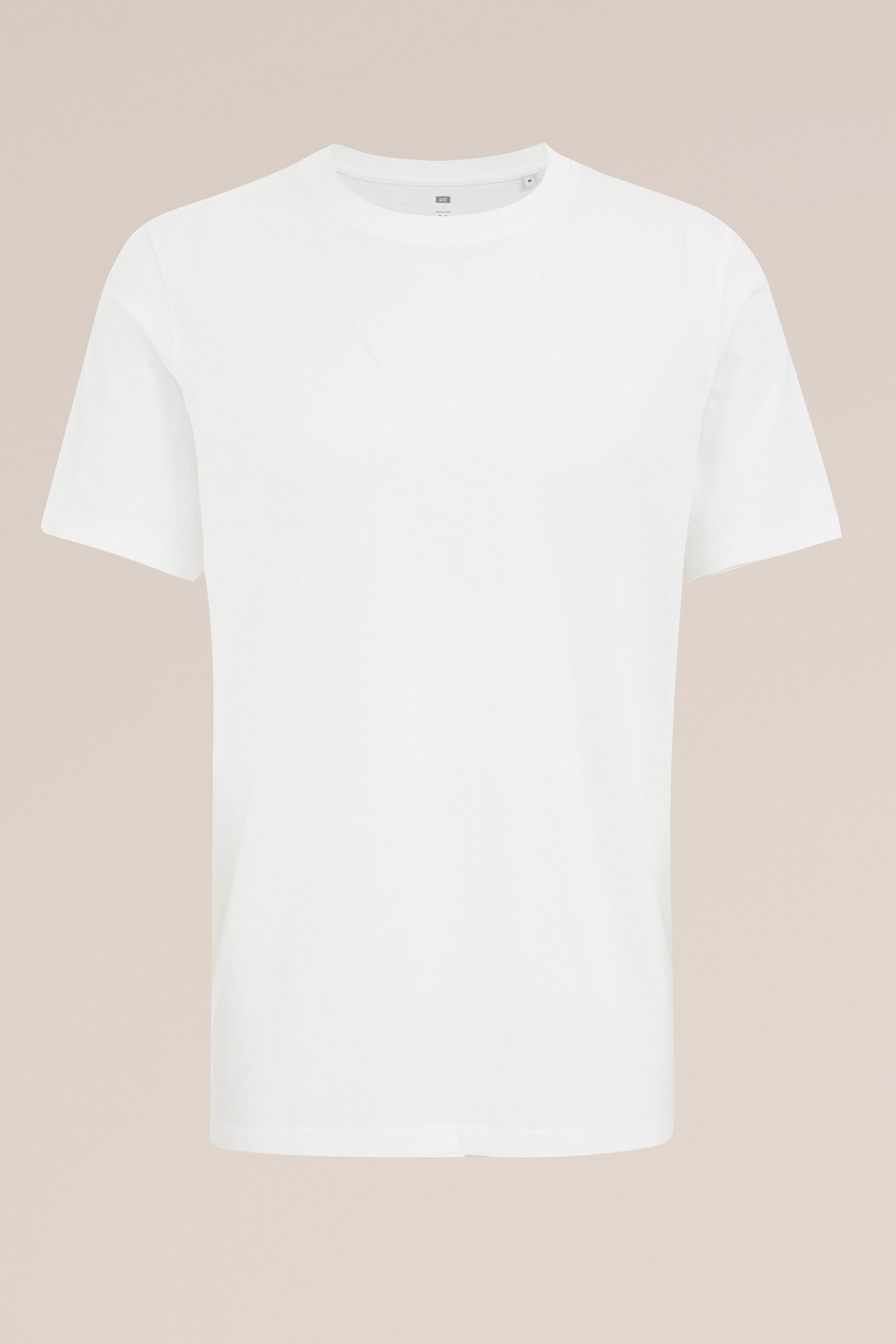 Camiseta Básica de Corte Regular - Branco