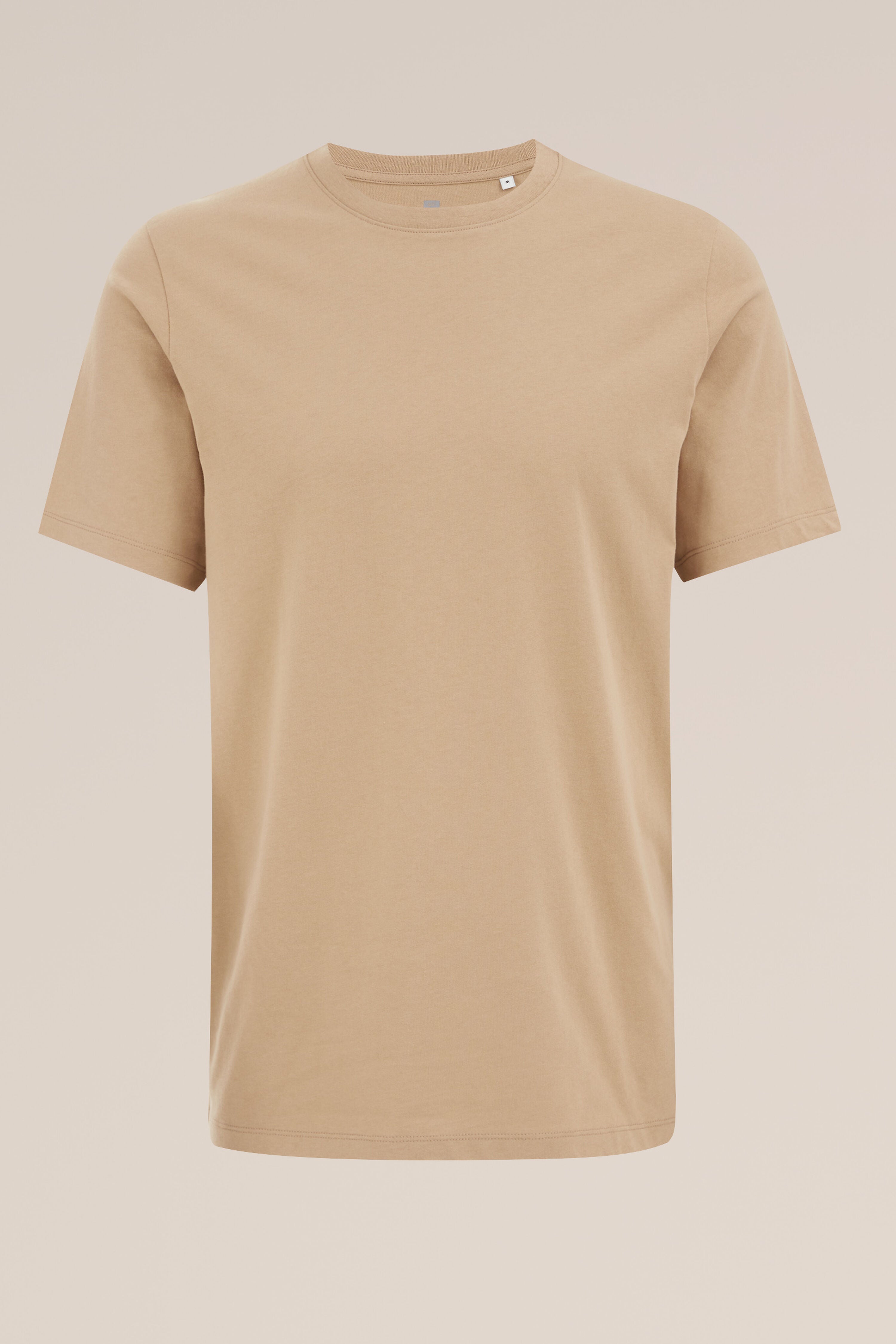 Camiseta Básica de Corte Regular - Bege