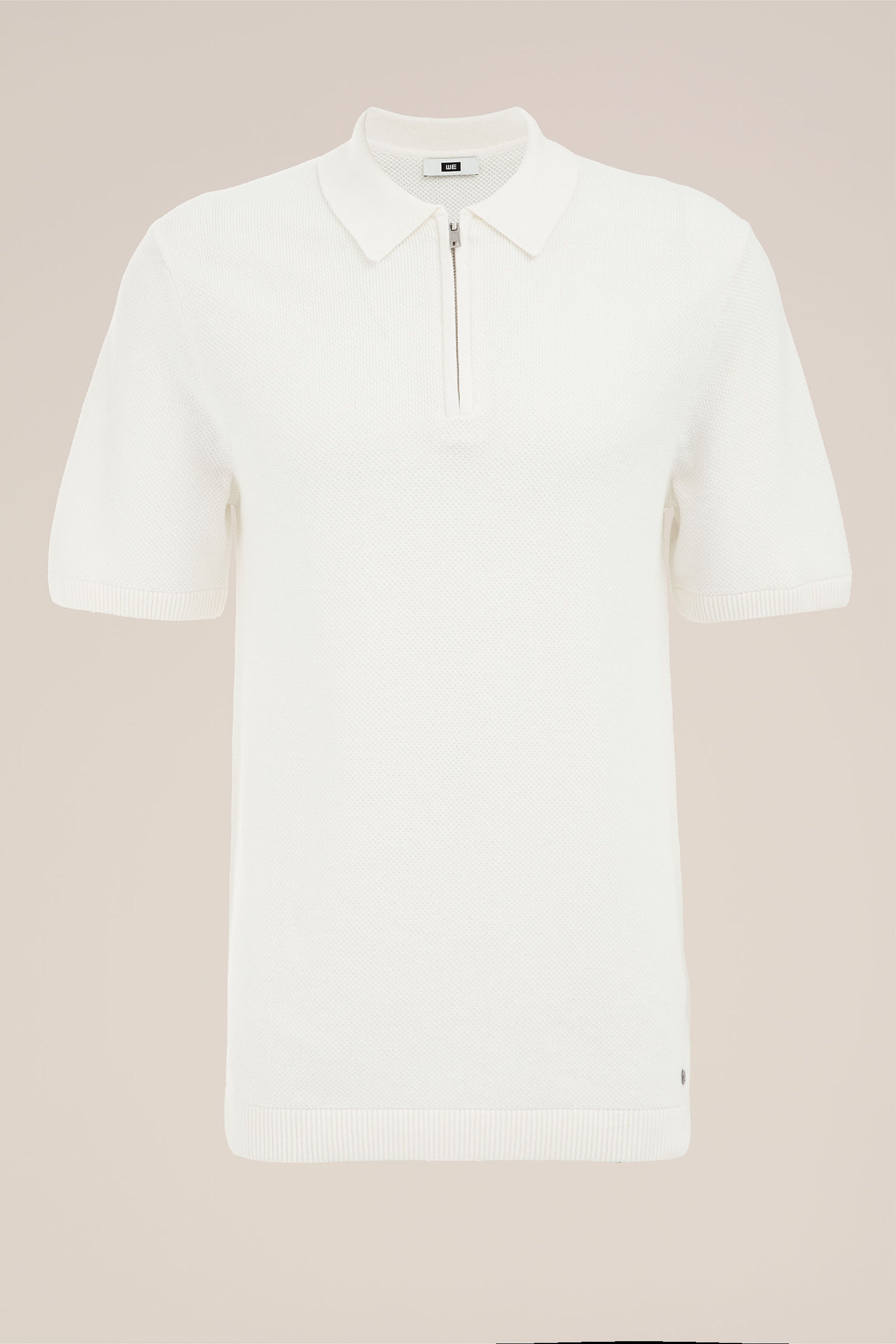 Camisa Gola Polo com Zíper - Branco
