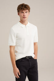 Camisa Gola Polo com Zíper - Branco