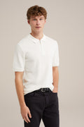 Camisa Gola Polo com Zíper - Branco