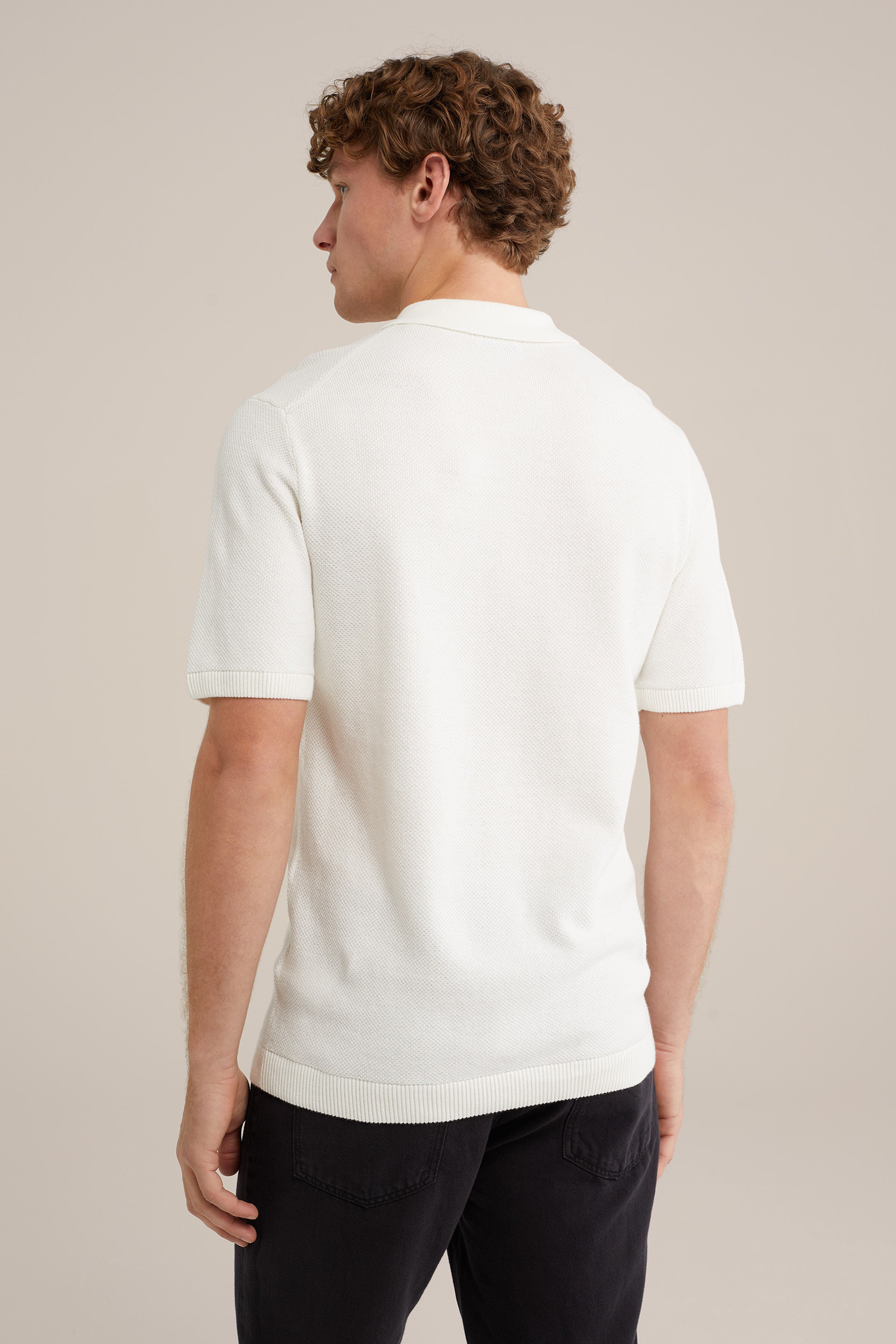 Camisa Gola Polo com Zíper - Branco