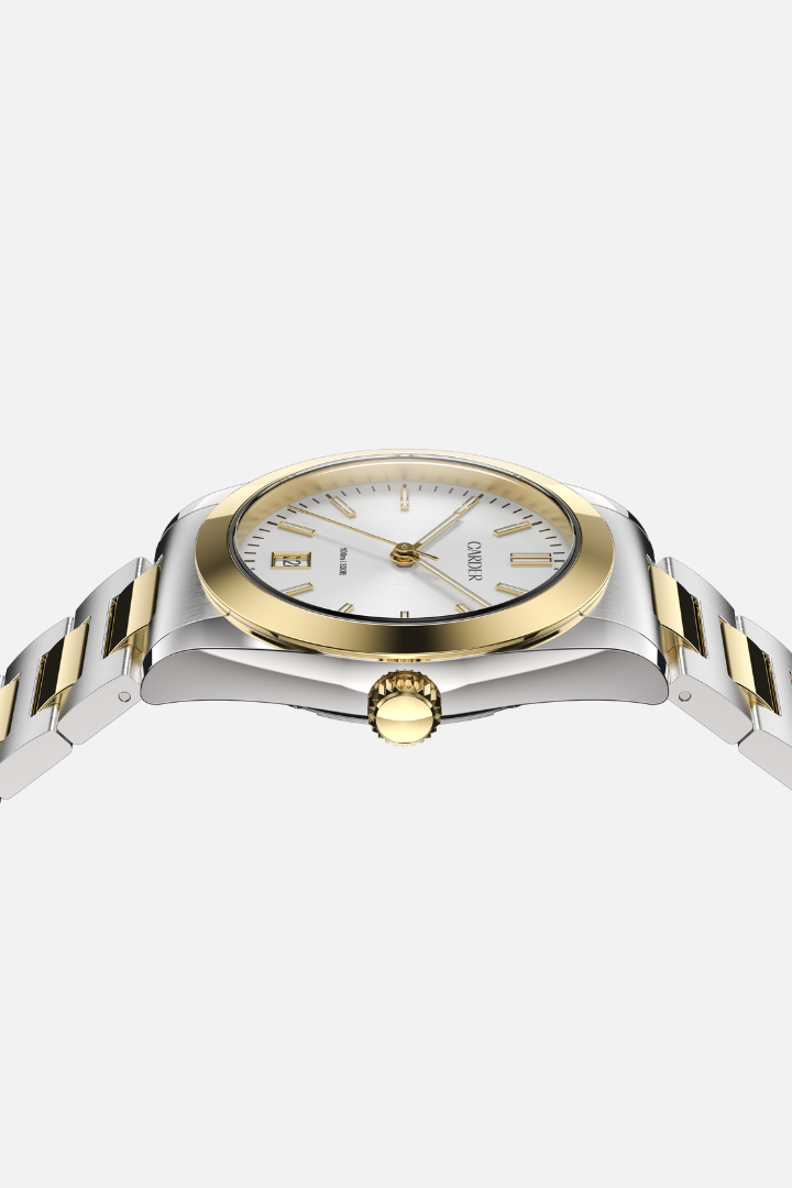 Relógio James Safira 10ATM - Dourado e Branco