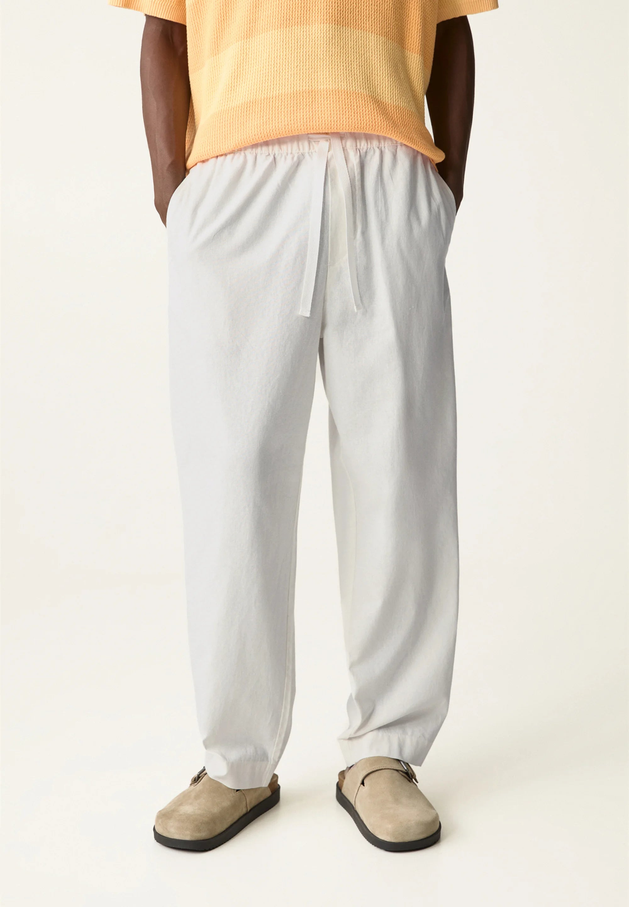 Calça Blend em Linho - Branco