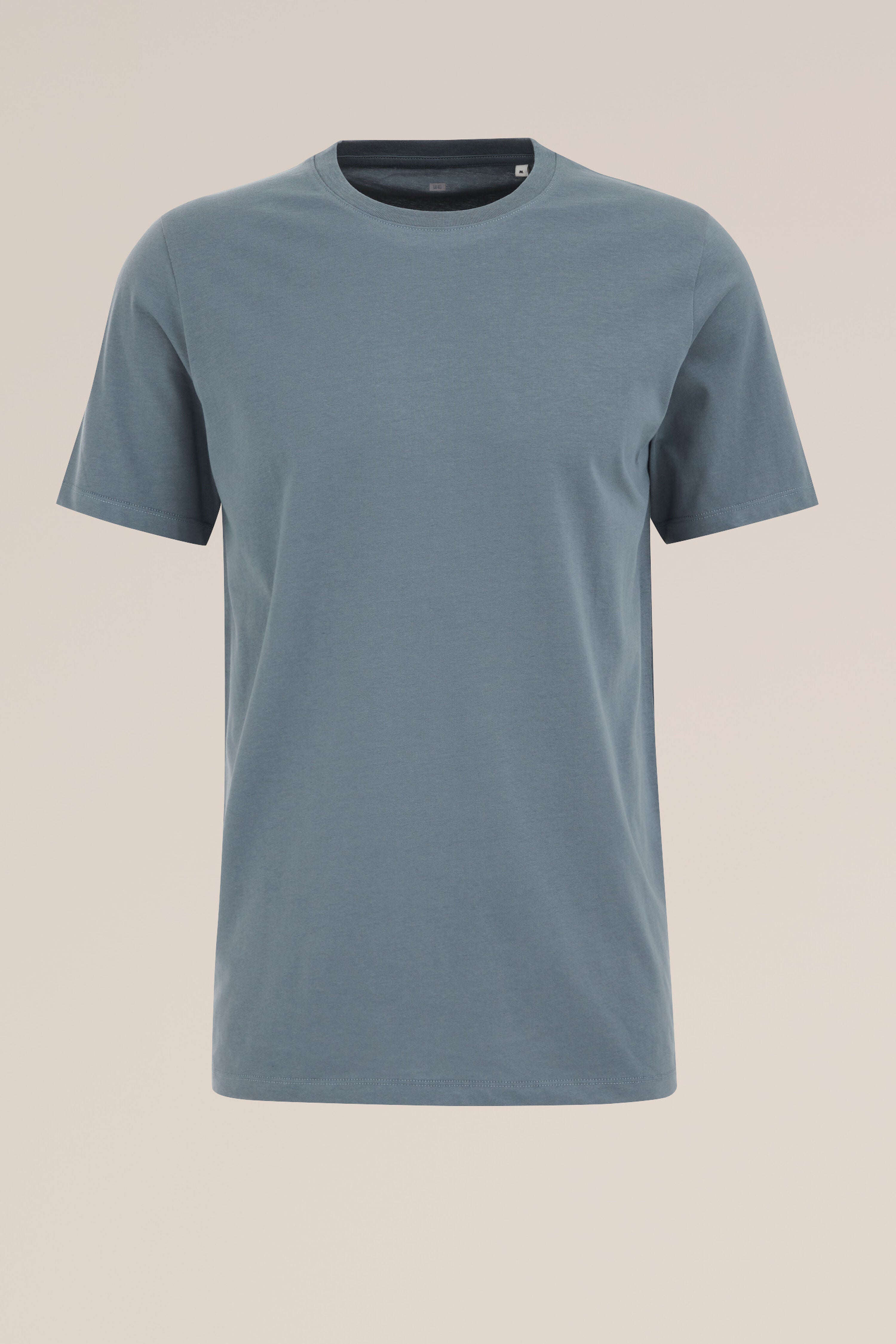 Camiseta Básica de Corte Regular - Azul