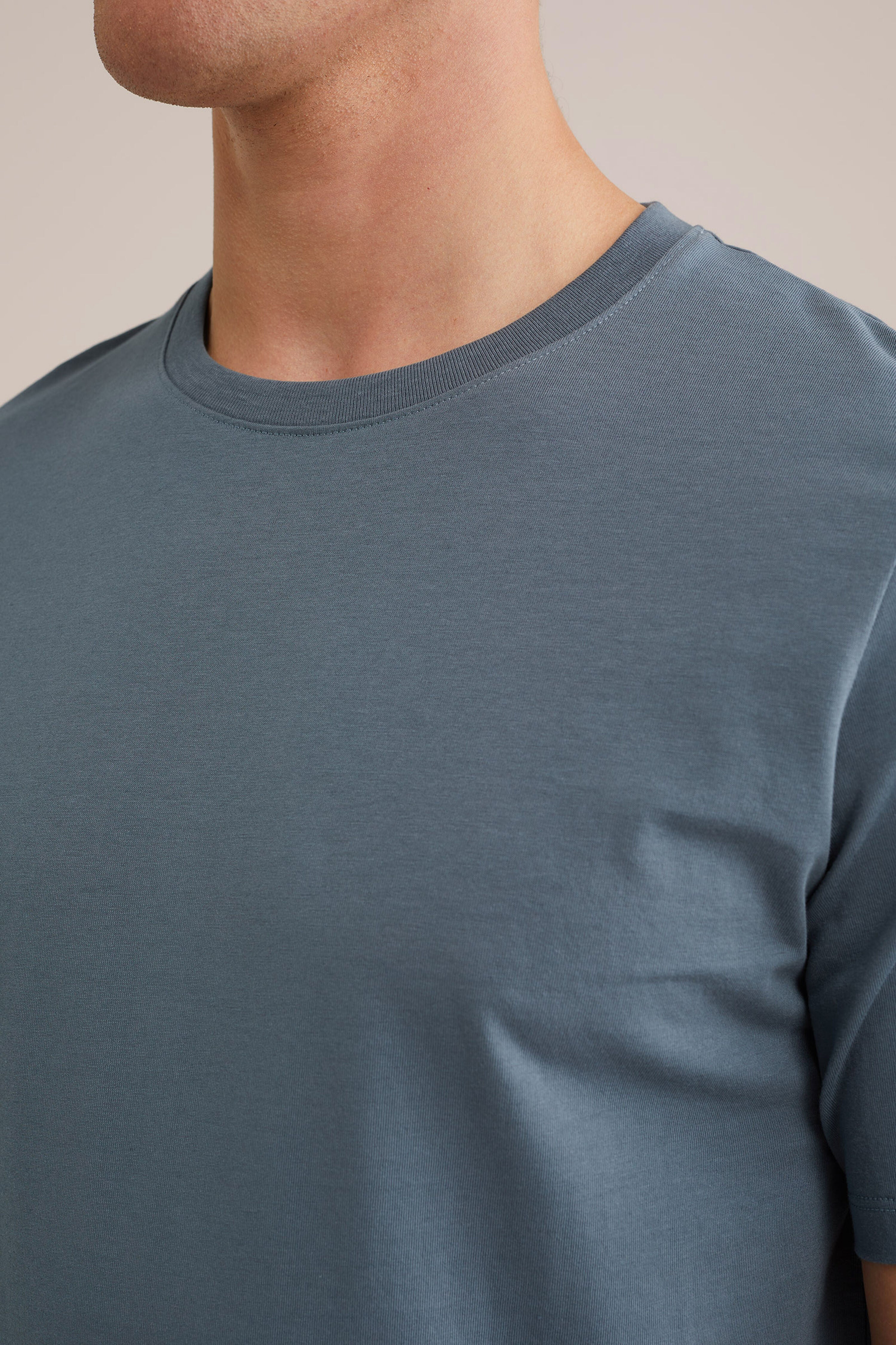 Camiseta Básica de Corte Regular - Azul