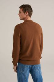 Camisa Polo de Malha Texturizada - Marrom