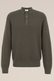 Camisa Polo de Malha Texturizada - Verde oliva