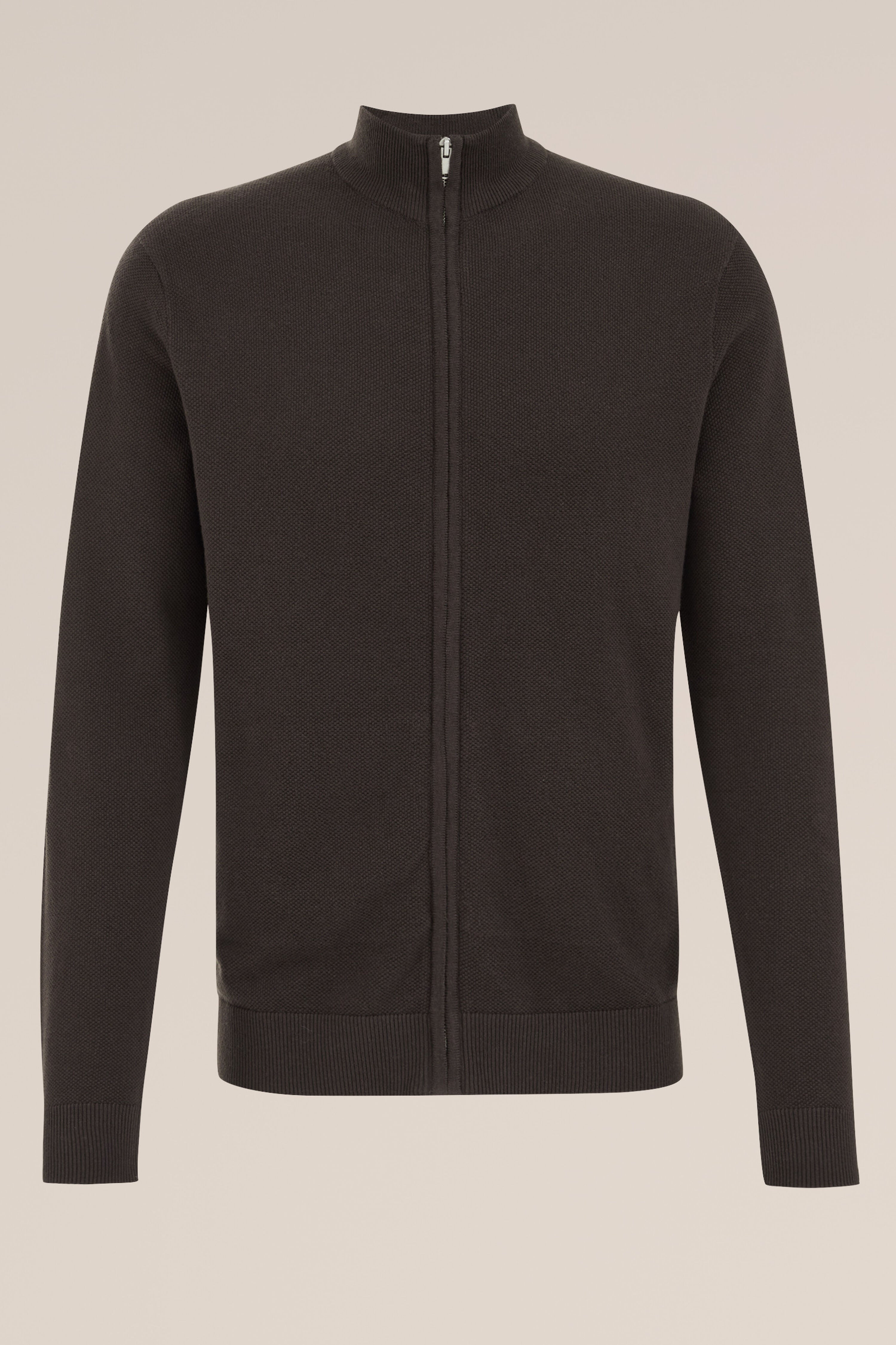 Suéter de Malha Fina com Corte Regular - Marrom