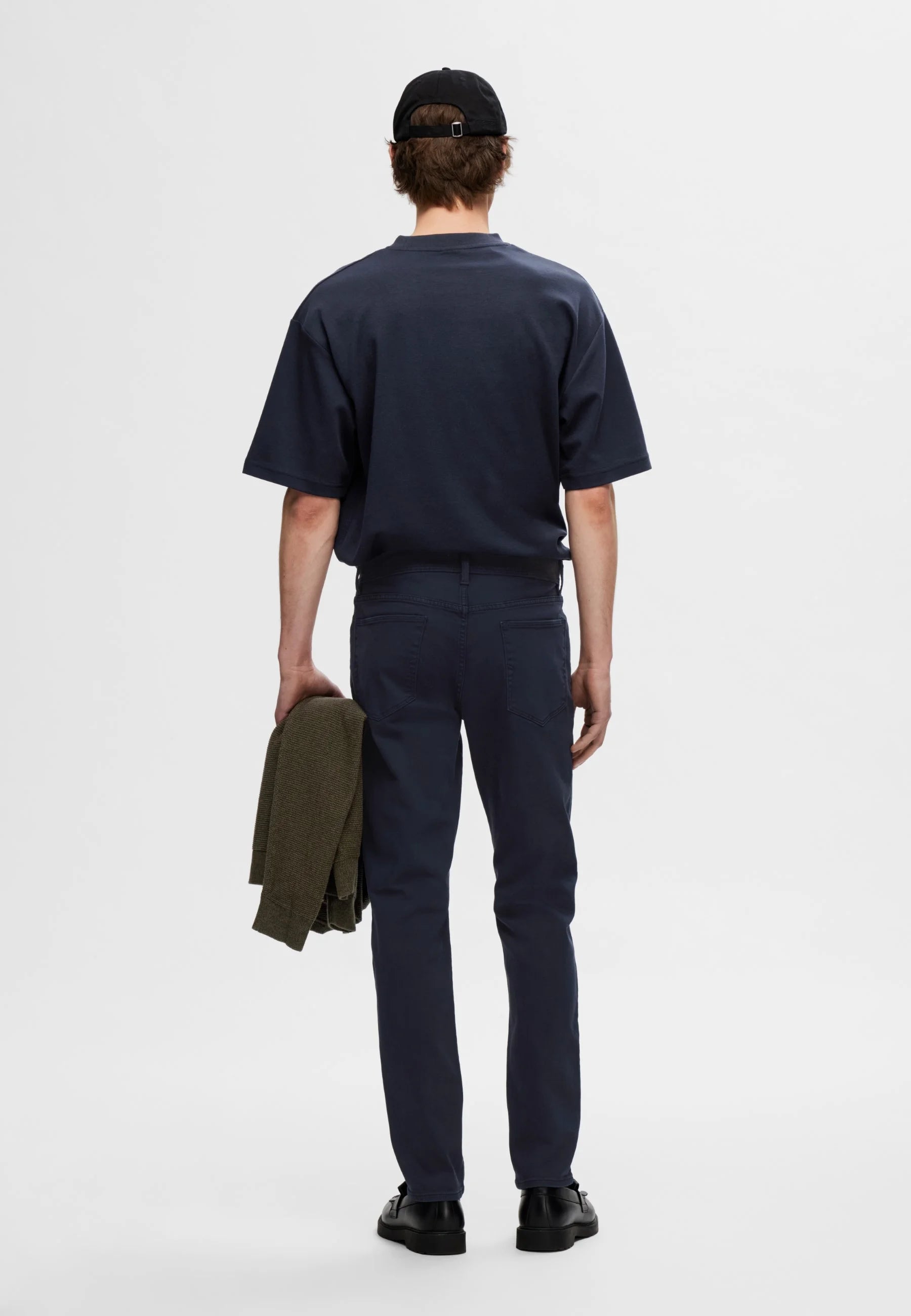 Camiseta Básica Masculina Oversized Gola Redonda - Azul marinho