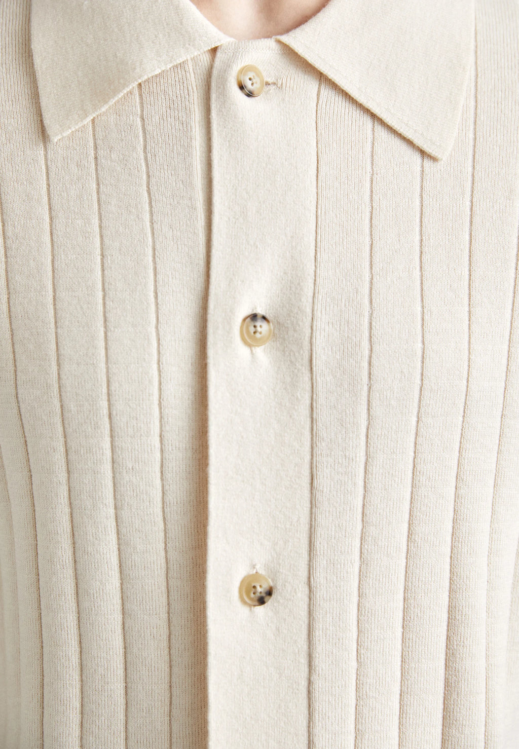 Camisa Polo em Algodão Canelada - Off White