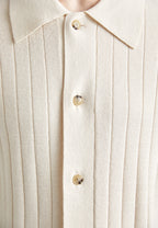 Camisa Polo em Algodão Canelada - Off White