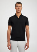 Camisa Gola Polo Canelada - Preto