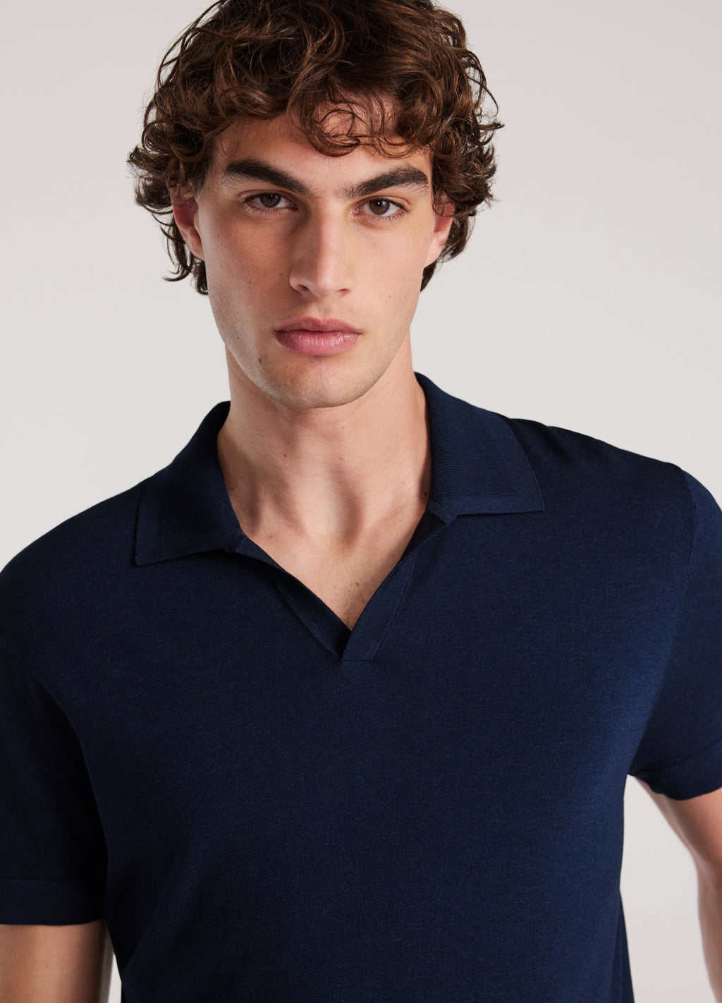 Camisa Polo Comfort em Algodão Peruano - Azul Marinho
