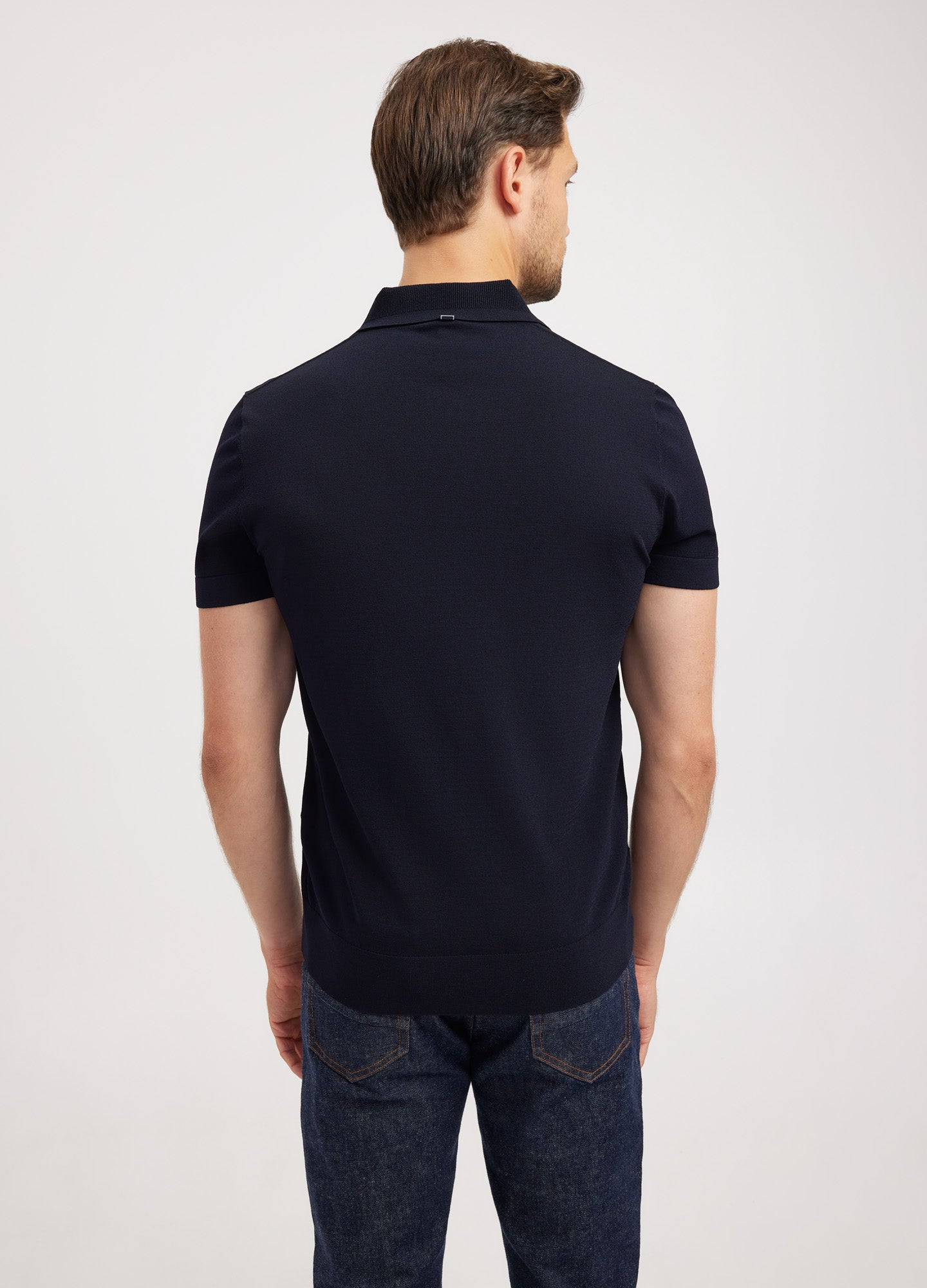 Camisa Gola Polo Canelada - Azul Marinho