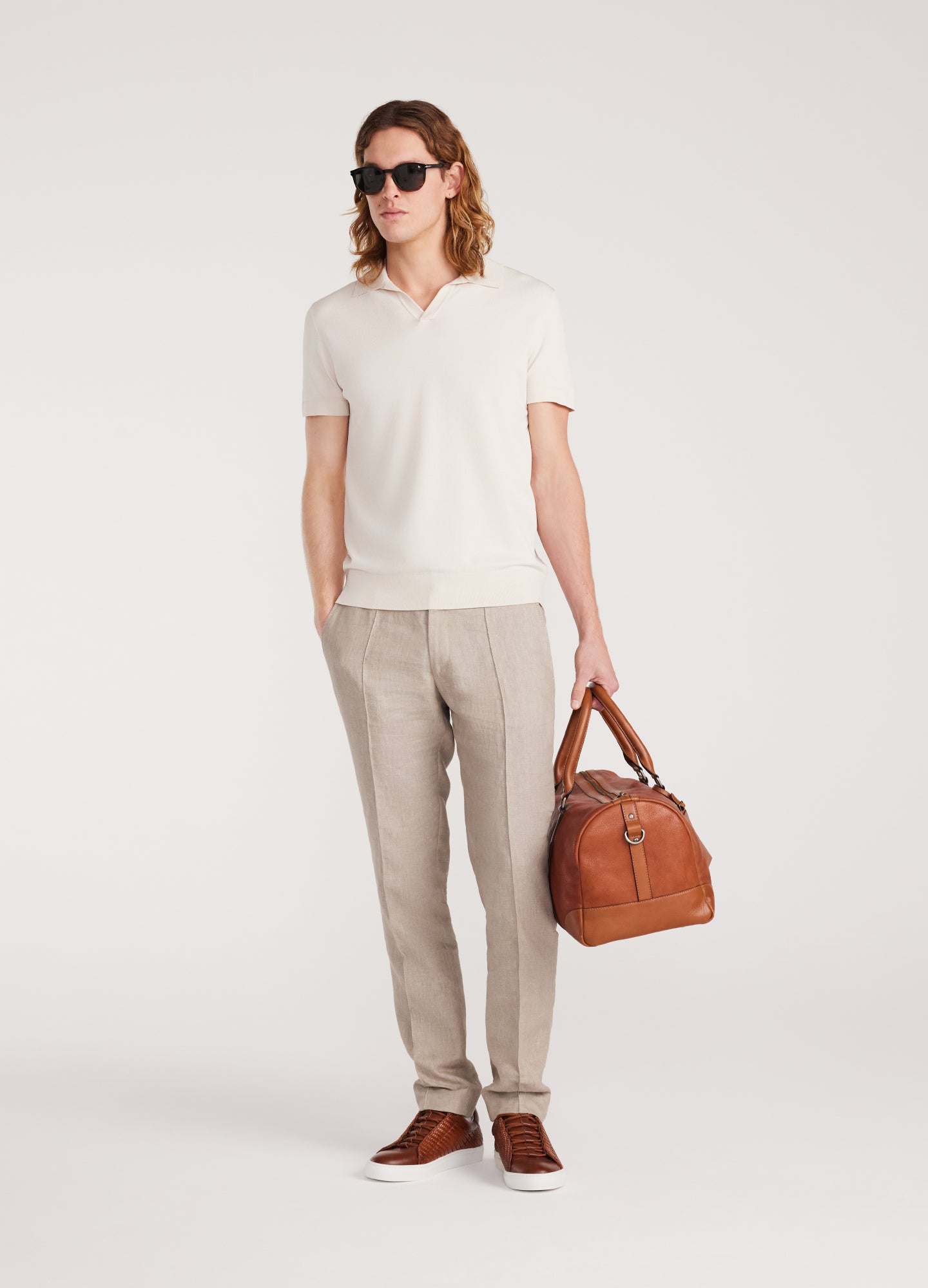 Camisa Gola Polo Canelada - Bege Claro