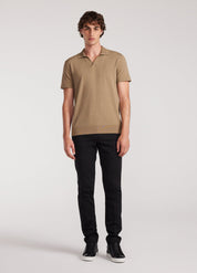 Camisa Polo Comfort em Algodão Peruano - Bege