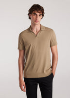 Camisa Polo Comfort em Algodão Peruano - Bege