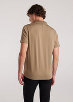 Camisa Polo Comfort em Algodão Peruano - Bege