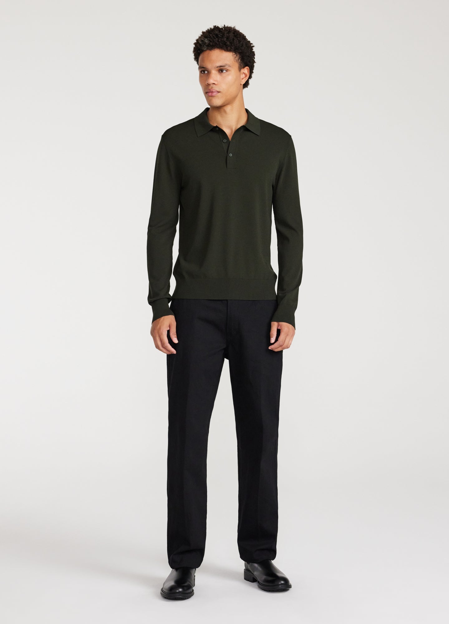 Camisa Polo Manga Longa - Verde Militar