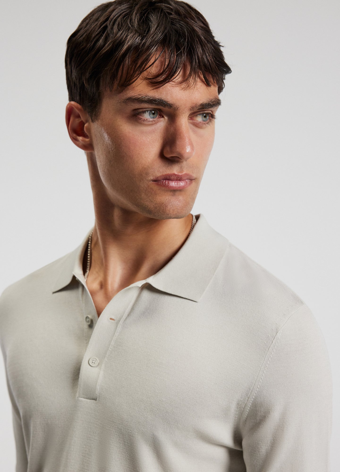 Camisa Polo Manga Longa - Off white