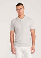 Camisa Gola Polo e Textura - Prata