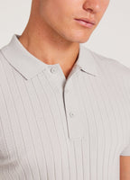 Camisa Gola Polo e Textura - Prata