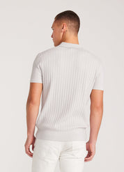 Camisa Gola Polo e Textura - Prata