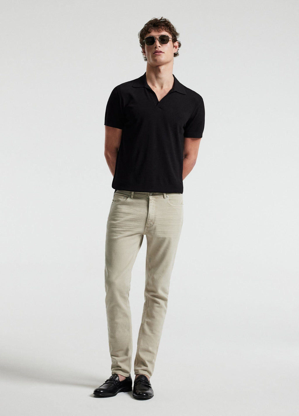 Camisa Polo em Algodão Tech - Preto