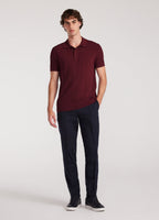 Camisa Polo com Estampa de Triângulos - Vinho