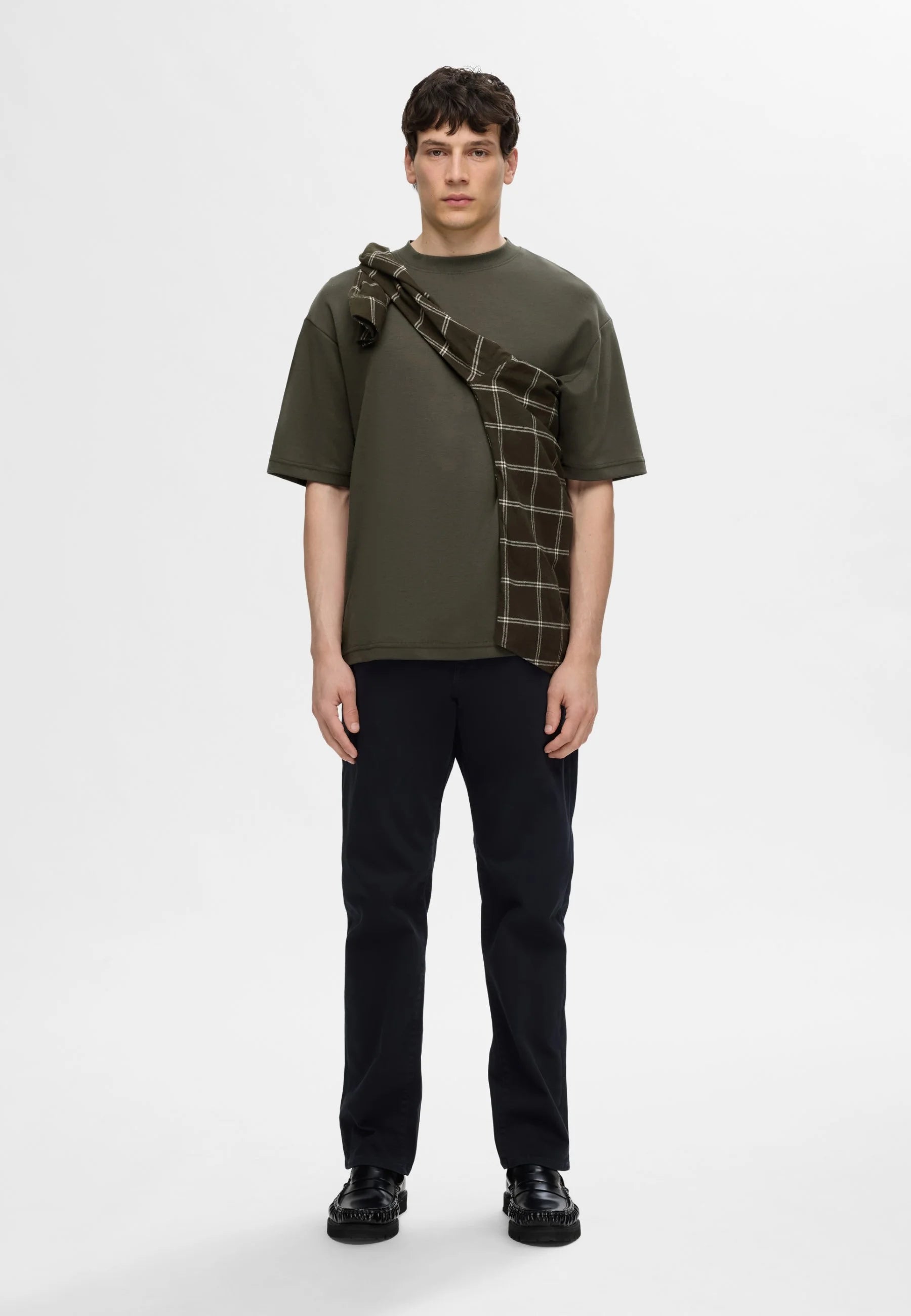 Camiseta Básica Masculina Oversized Gola Redonda - Verde