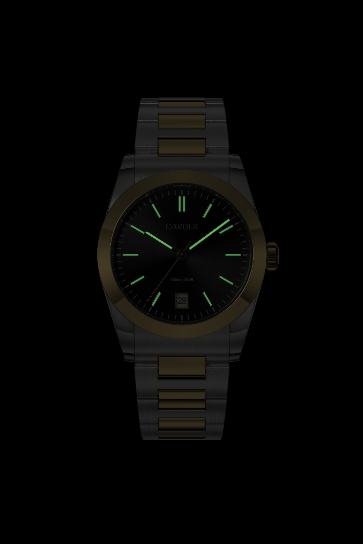 Relógio James Safira 10ATM - Dourado e Preto