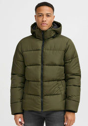 Jaqueta Puffer Ultraleve com Capuz - Verde Militar