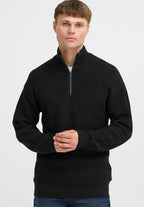 Suéter Masculino Gola Troyer com Ziper - Preto