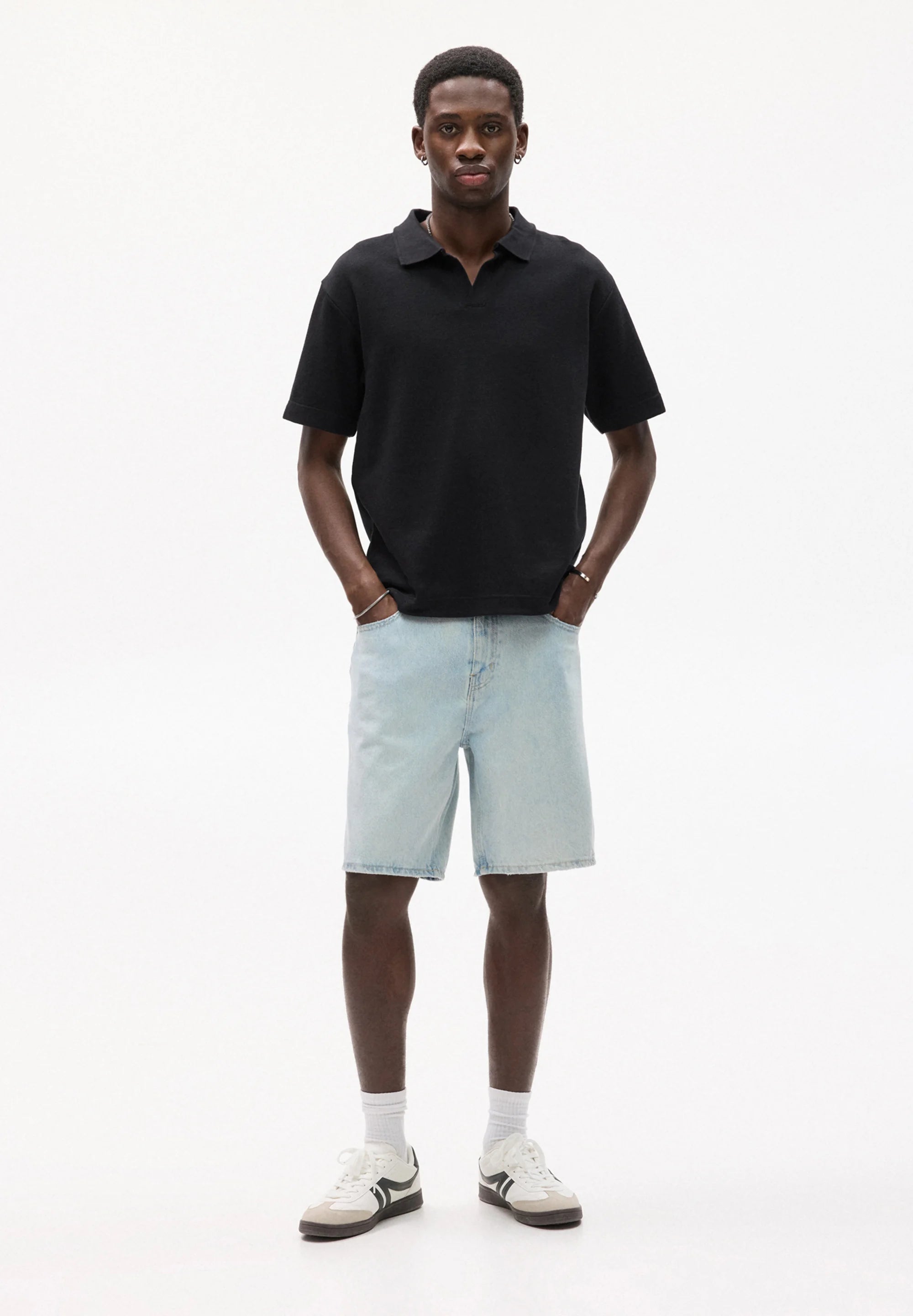Bermuda Jeans Reta - Azul claro