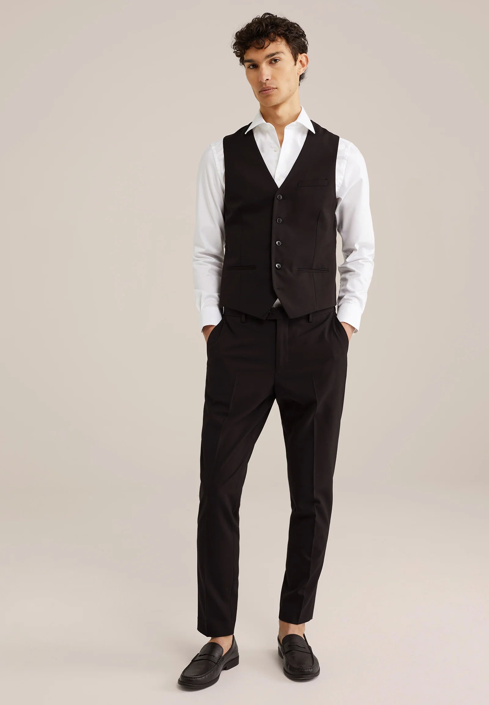 Colete Regular Fit Alfaiataria Masculino - Preto