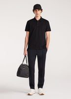 Camisa Polo Monograma Liso - Preto