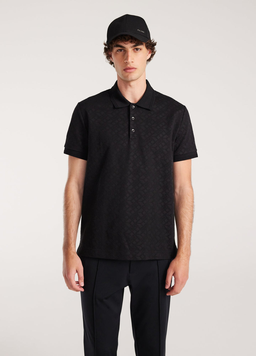 Camisa Polo Monograma Liso - Preto