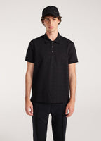 Camisa Polo Monograma Liso - Preto