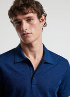 Camisa Polo Monograma Liso - Azul