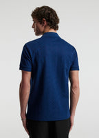 Camisa Polo Monograma Liso - Azul