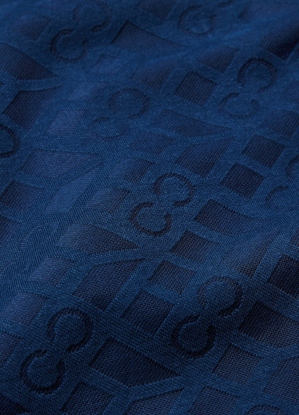 Camisa Polo Monograma Liso - Azul