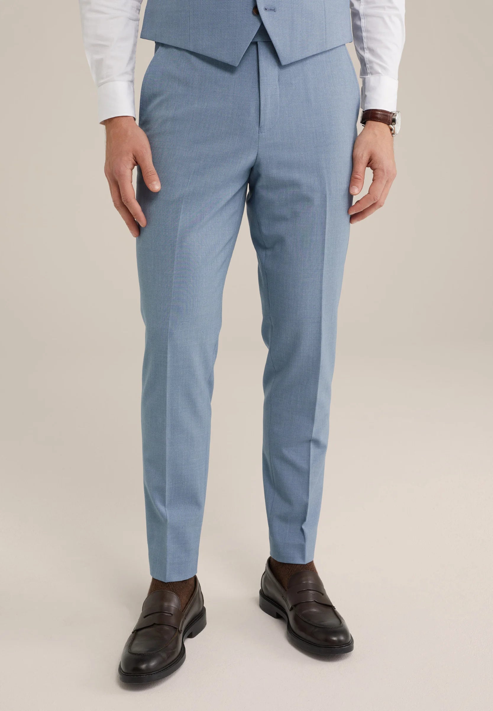 Calça de Alfaiataria Regular Fit - Azul claro