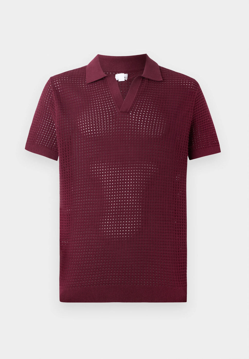 Camisa Gola Polo com Textura em Tricô - Vinho