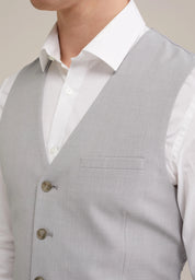 Colete Regular Fit Alfaiataria Masculino - Cinza