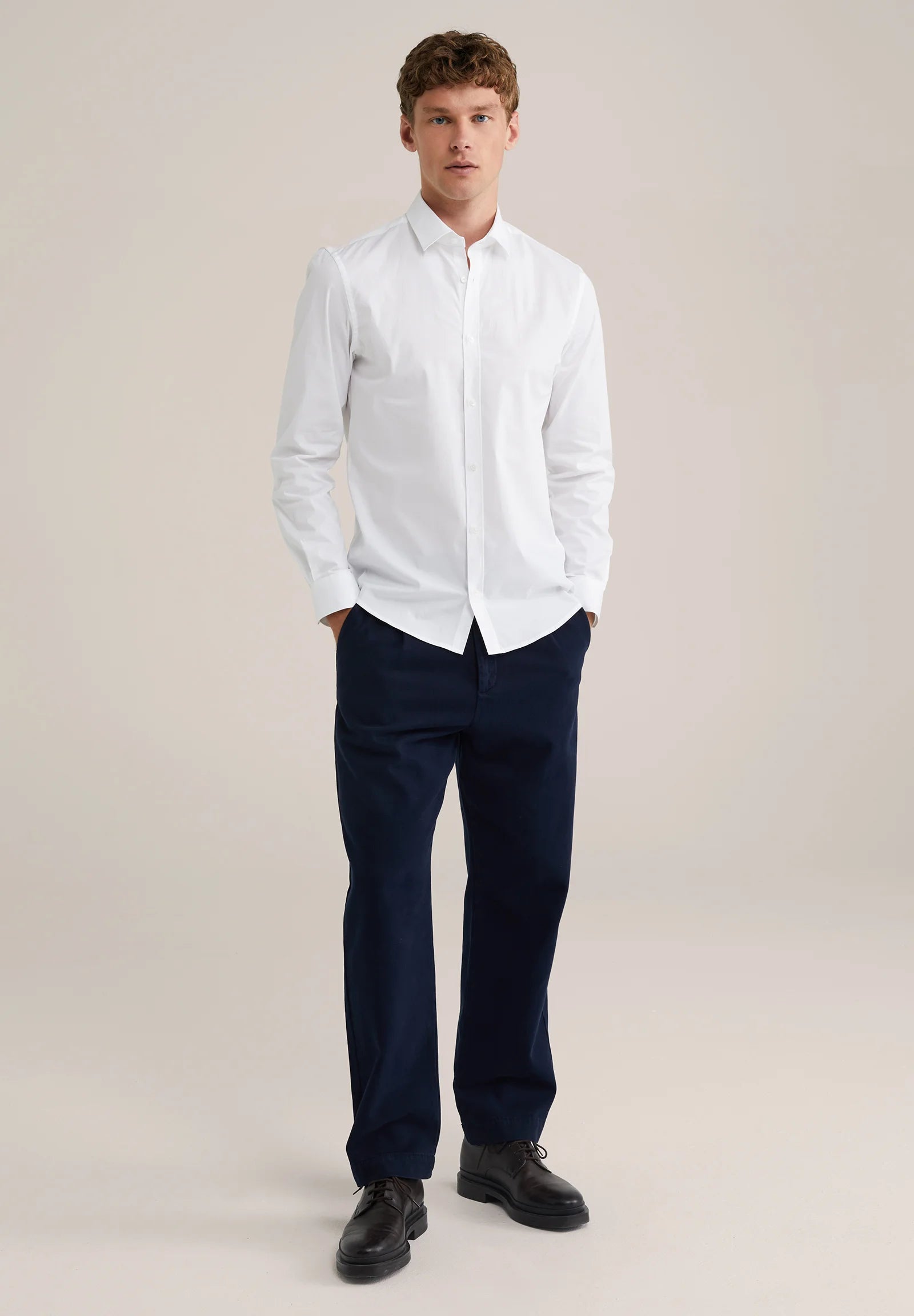 Camisa Social Masculina Alfaiataria Clássica - Branco