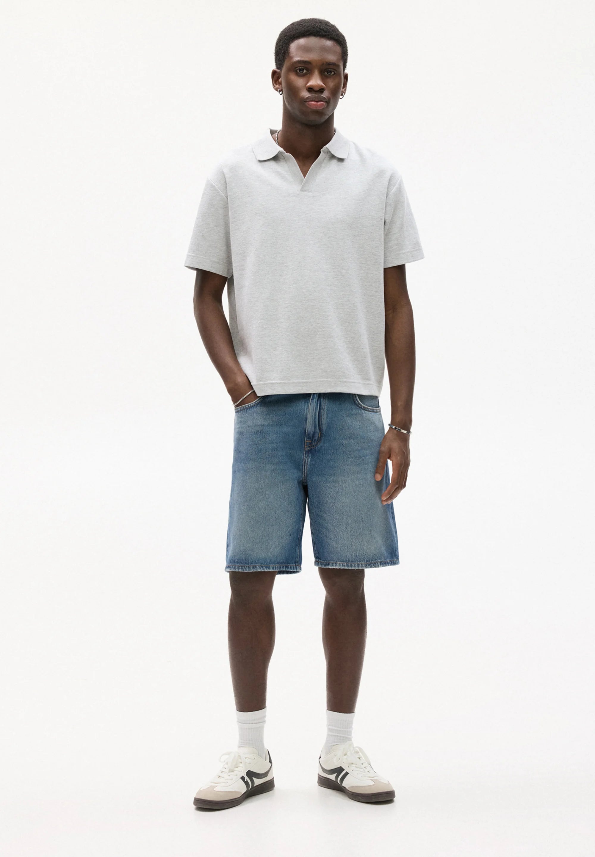 Bermuda Jeans Reta - Azul